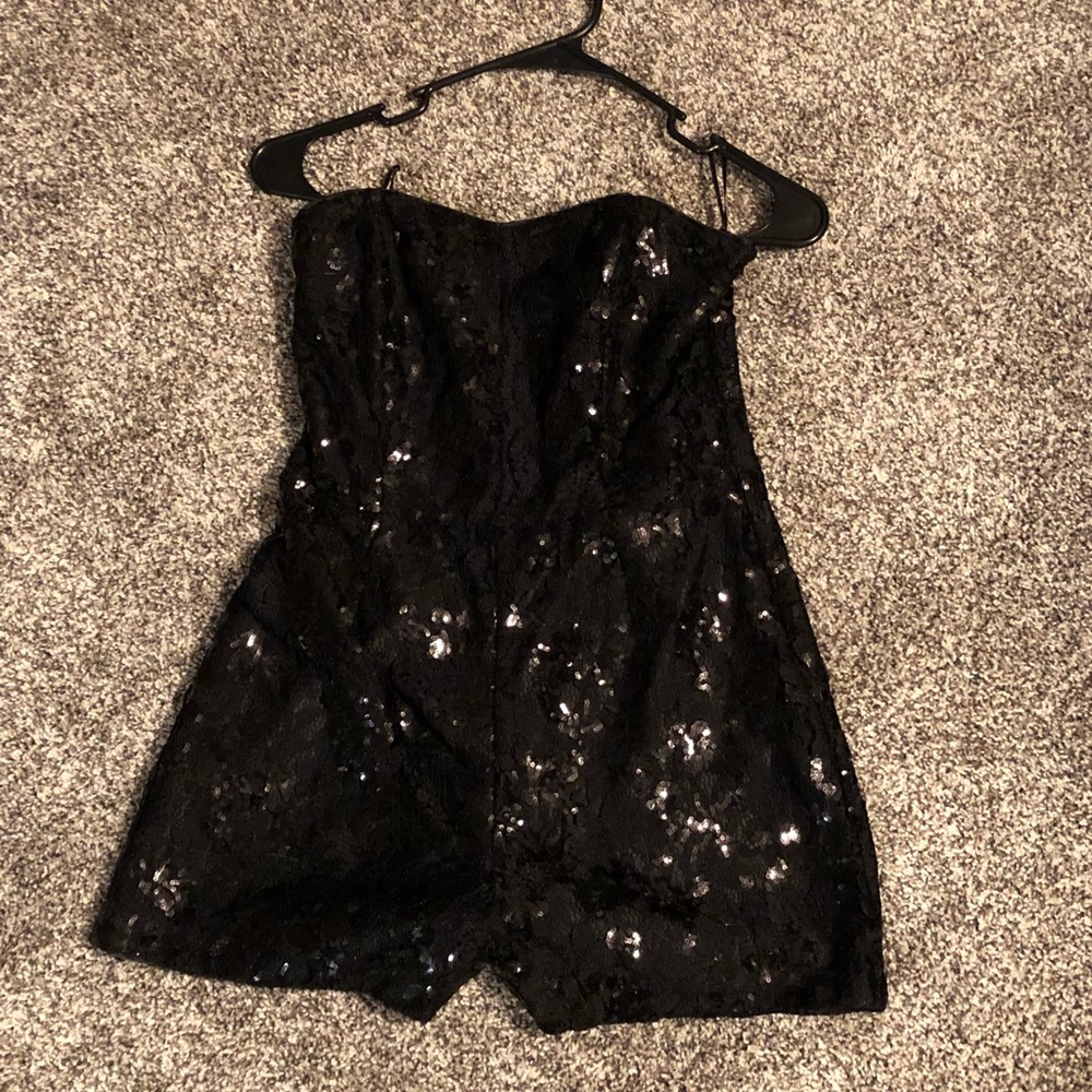 Express black lace/sequin romper